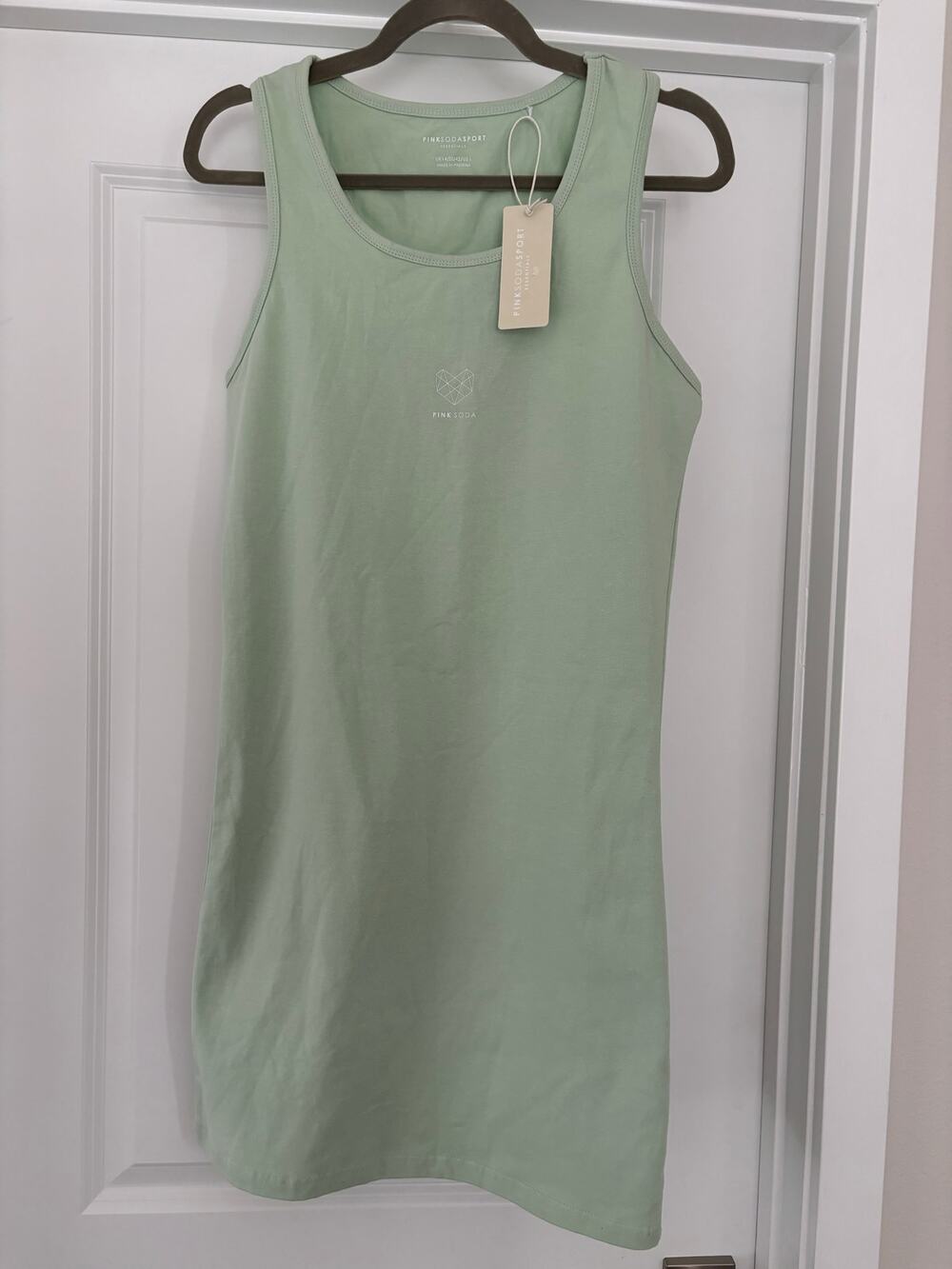NWT Pink Soda Sport Essentials Green Racer Dress Size Large Sporty Active